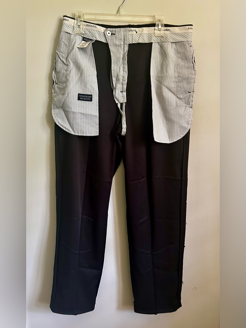 Savane Men’s Black Flexible Comfort Pleated Dress Pants - Picture 5 of 6